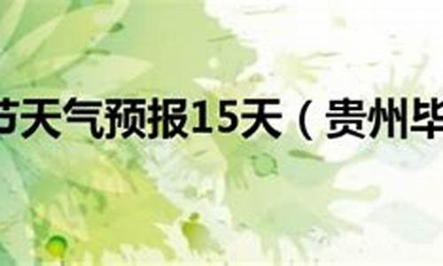 毕节天气预报15天查询_毕节天气预报15天查询准确度